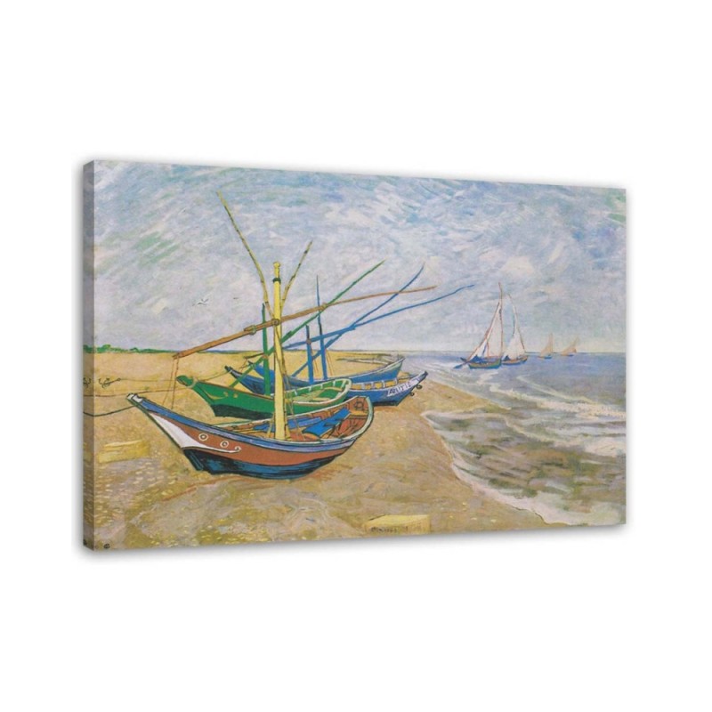 Łodzie rybackie na plaży w Saintes-Maries-de-la-Mer V. van Gogh - Reprodukcje obrazów | FEEBY