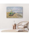 Łodzie rybackie na plaży w Saintes-Maries-de-la-Mer V. van Gogh - Reprodukcje obrazów | FEEBY