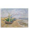 Łodzie rybackie na plaży w Saintes-Maries-de-la-Mer V. van Gogh - Reprodukcje obrazów | FEEBY
