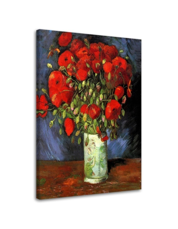Bild - Vase mit roten Mohnblumen - V. van Gogh Reproduktion | Feeby