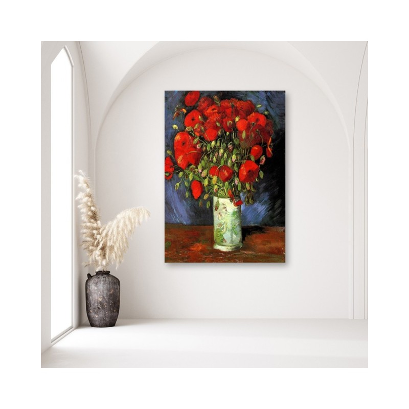Bild - Vase mit roten Mohnblumen - V. van Gogh Reproduktion | Feeby