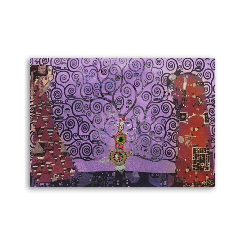 Leinwandbild - Gustav Klimt Lila Baum des Lebens | Feeby