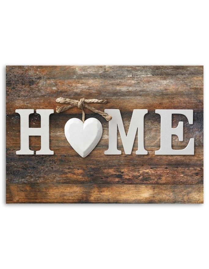 Obraz do salonu - Napis Home serce deski do pokoju | FEEBY