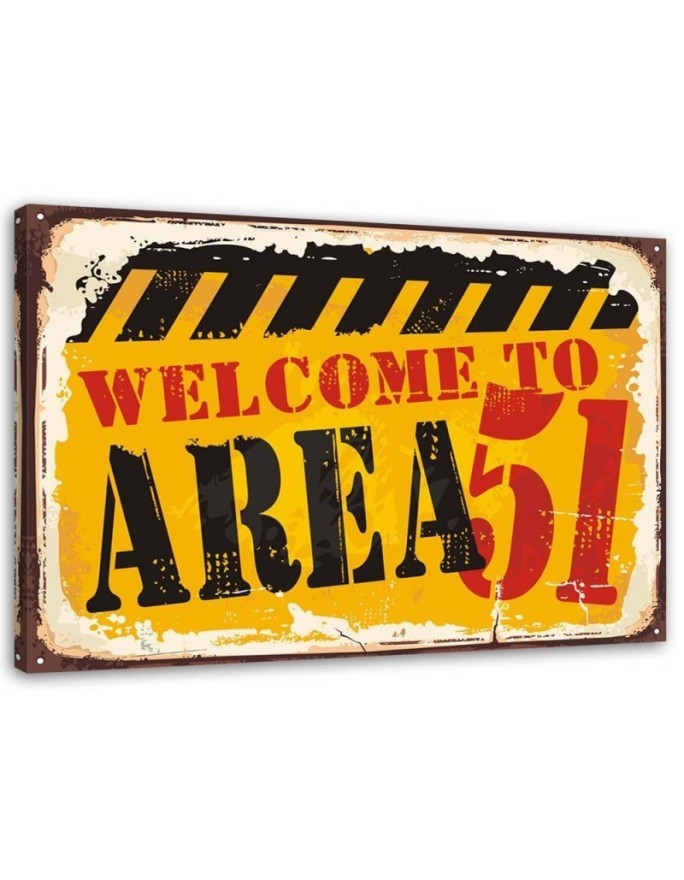 Bild auf Leinwand - Retro-Schild Bereich 51 | Feeby