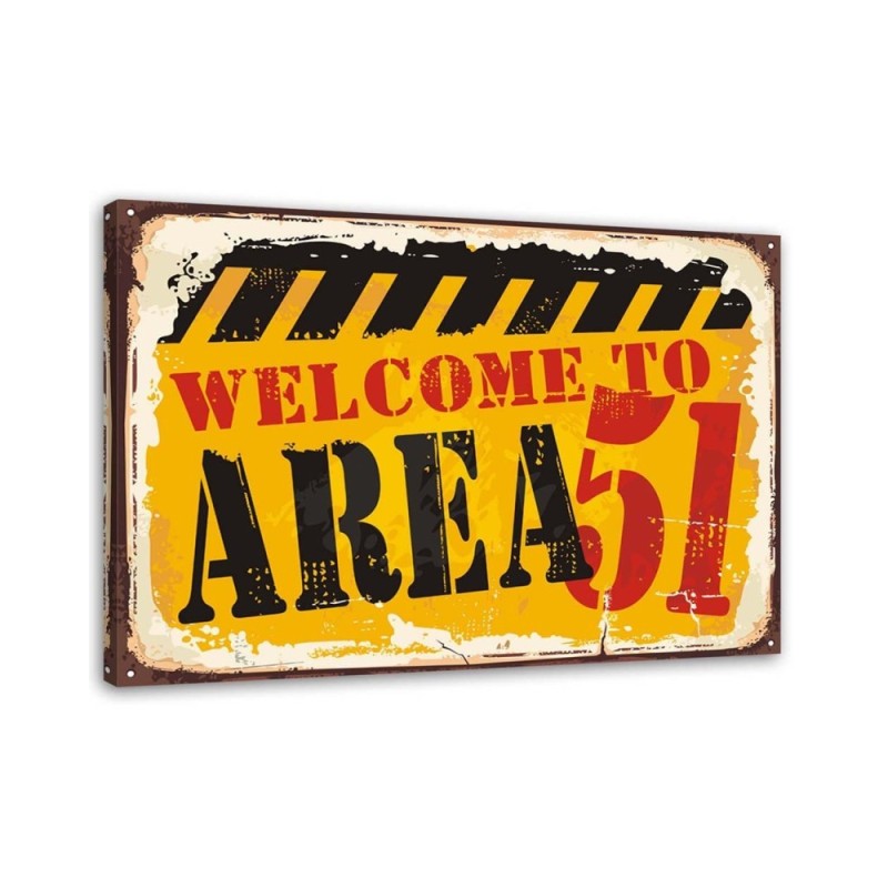 Bild auf Leinwand - Retro-Schild Bereich 51 | Feeby