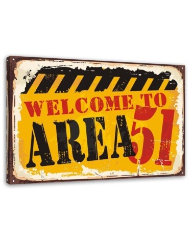 Bild auf Leinwand - Retro-Schild Bereich 51 | Feeby