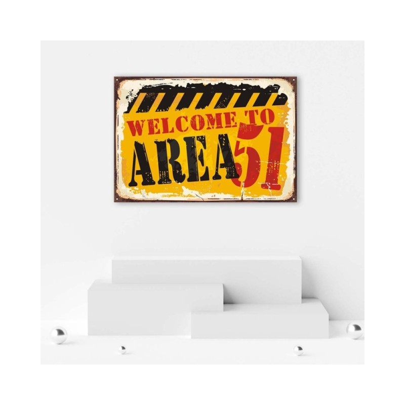 Bild auf Leinwand - Retro-Schild Bereich 51 | Feeby