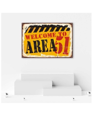 Bild auf Leinwand - Retro-Schild Bereich 51 | Feeby