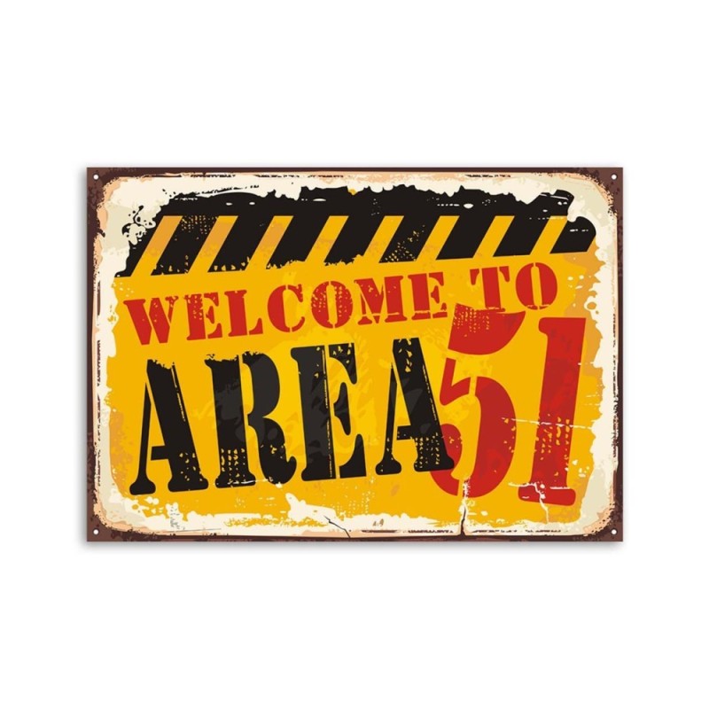 Bild auf Leinwand - Retro-Schild Bereich 51 | Feeby