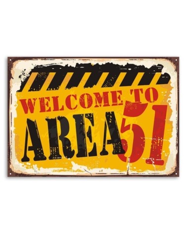 Bild auf Leinwand - Retro-Schild Bereich 51 | Feeby