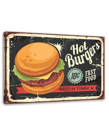 Obrazy do kuchni - Szyld retro burger | FEEBY