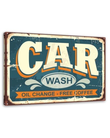 Leinwandbild - Retro-Schild an der Autowaschanlage | Feeby