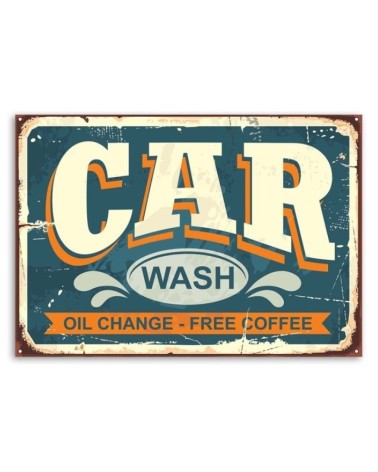 Leinwandbild - Retro-Schild an der Autowaschanlage | Feeby