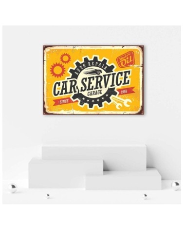 Leinwandbild - Retro-Schild für Mechaniker | Feeby