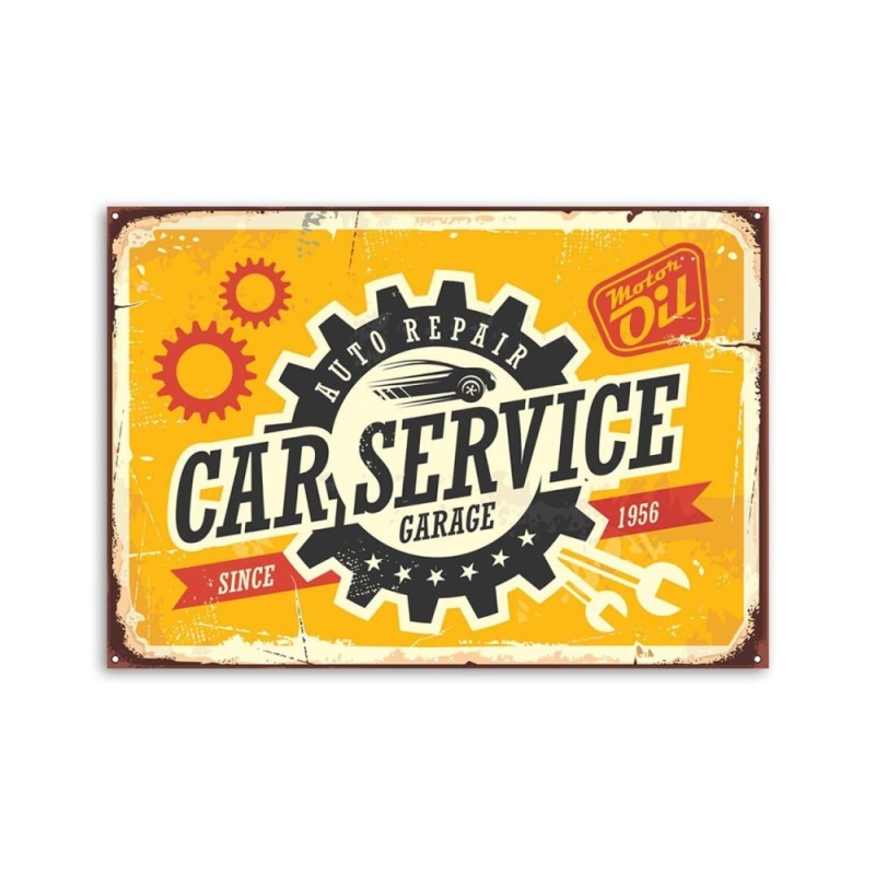 Leinwandbild - Retro-Schild für Mechaniker | Feeby