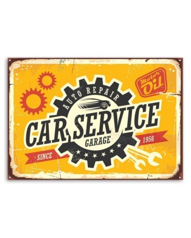 Leinwandbild - Retro-Schild für Mechaniker | Feeby