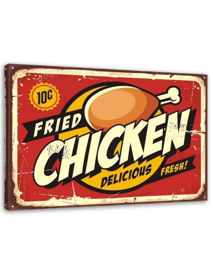 Modernes Wandbild - Hinweisschild Brathähnchen | Feeby