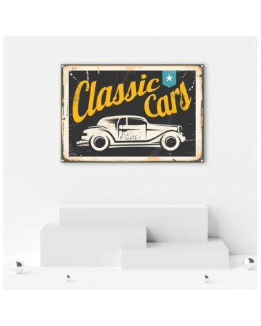 Bild auf Leinwand - Hinweisschild Oldtimer | Feeby