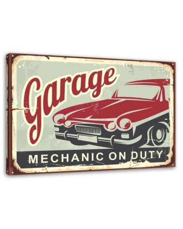 Wandbild für Wohnzimmer - Schild des Mechanikers | Feeby