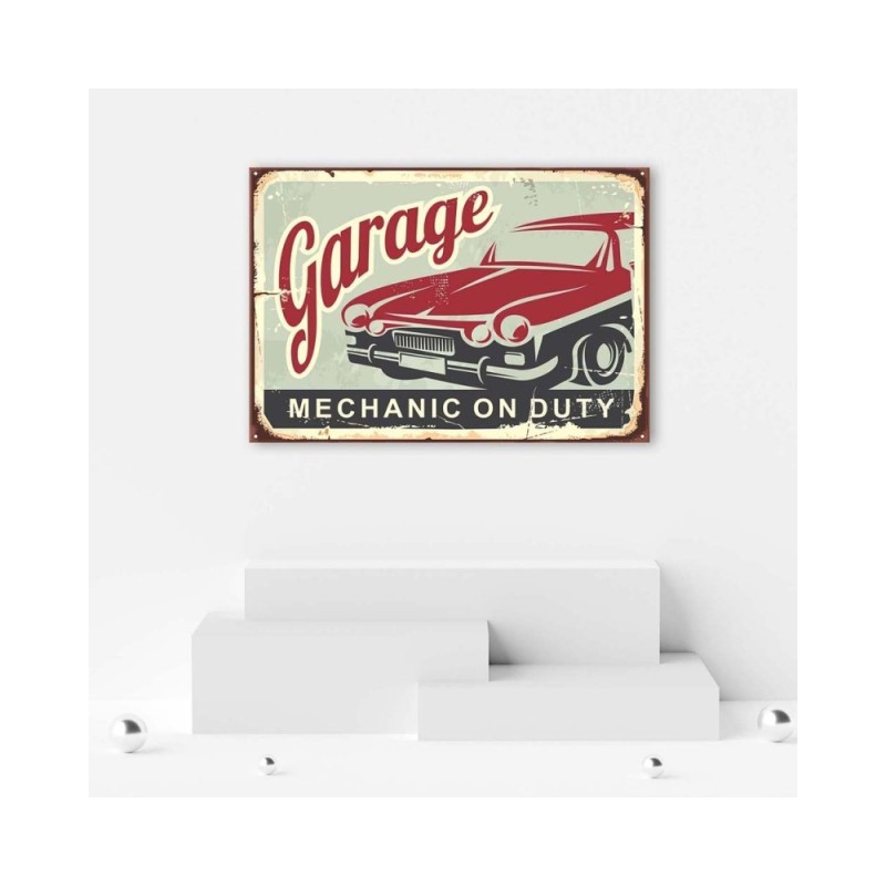 Wandbild für Wohnzimmer - Schild des Mechanikers | Feeby