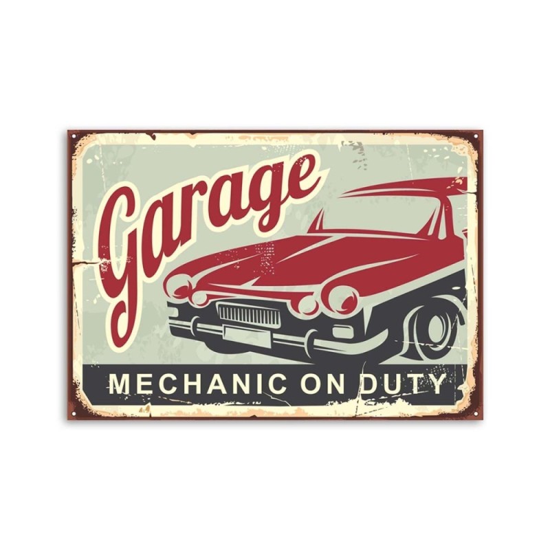 Wandbild für Wohnzimmer - Schild des Mechanikers | Feeby