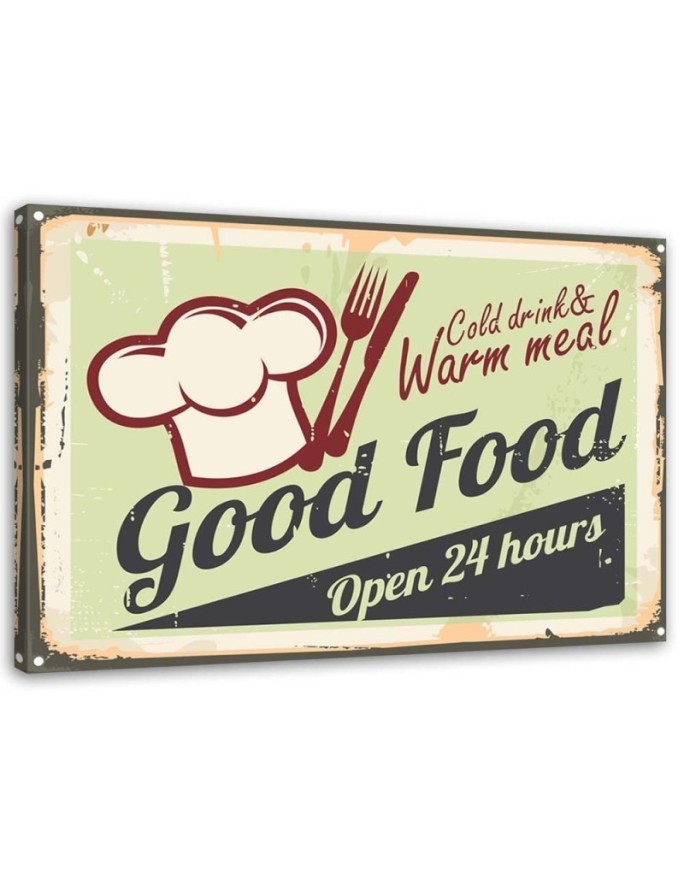 Dekoratives Leinwandbild - Good Food-Schild | Feeby
