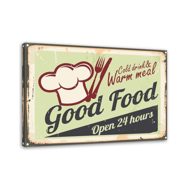 Dekoratives Leinwandbild - Good Food-Schild | Feeby