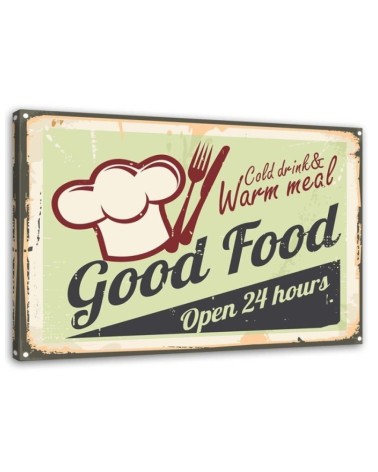 Dekoratives Leinwandbild - Good Food-Schild | Feeby