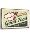 Obrazy w stylu vintage - Szyld Good Food | FEEBY