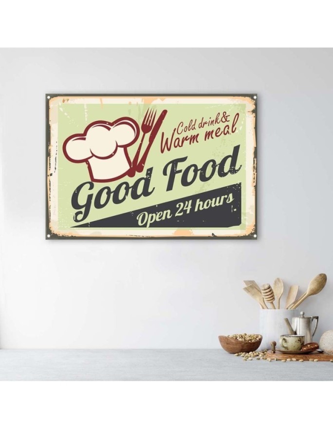 Obrazy w stylu vintage - Szyld Good Food | FEEBY