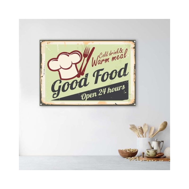Dekoratives Leinwandbild - Good Food-Schild | Feeby