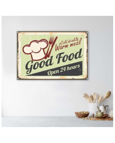 Dekoratives Leinwandbild - Good Food-Schild | Feeby