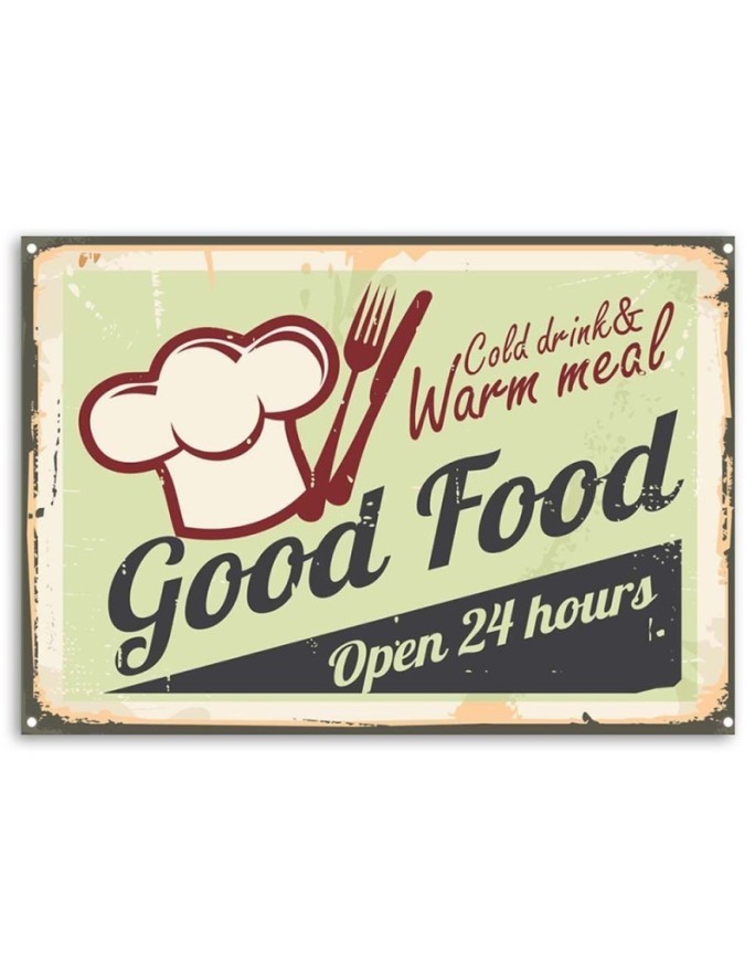 Obrazy w stylu vintage - Szyld Good Food | FEEBY