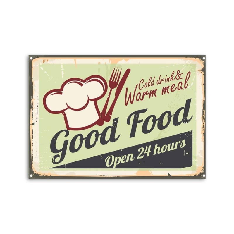 Dekoratives Leinwandbild - Good Food-Schild | Feeby