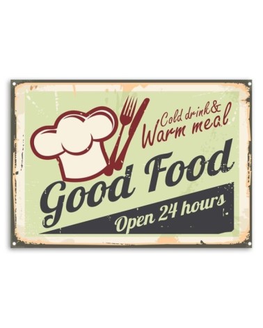 Dekoratives Leinwandbild - Good Food-Schild | Feeby