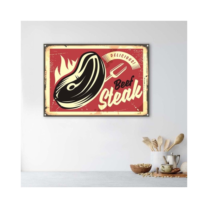 Bild auf Leinwand - Retro-Steak | Feeby