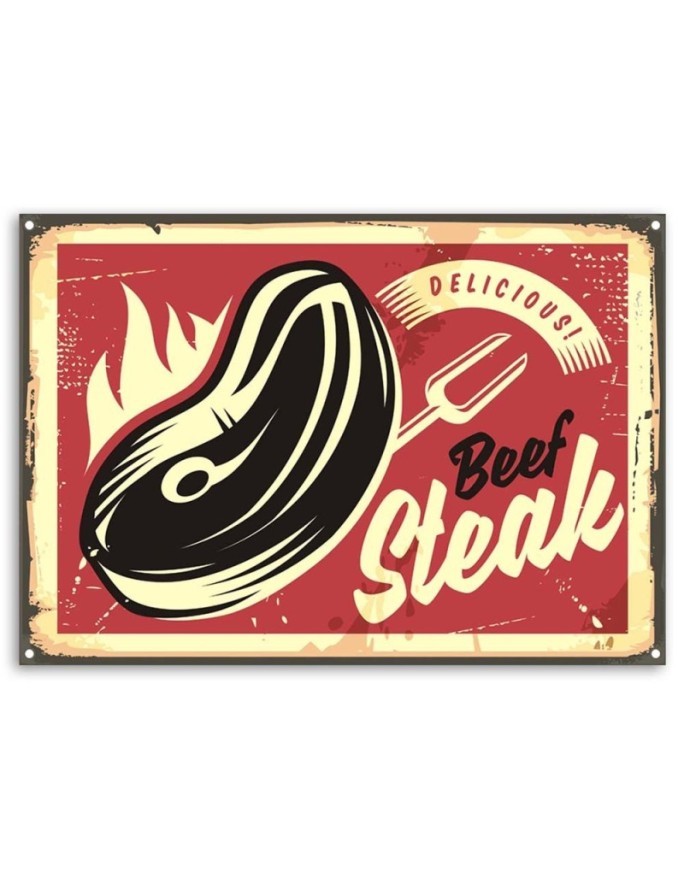 Retro steak - Canvas prints for the kitchen | FEEBY