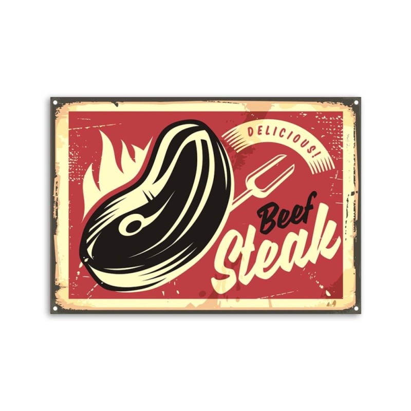 Bild auf Leinwand - Retro-Steak | Feeby