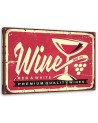 Czerwone wino retro szyld - Obraz w stylu vintage | FEEBY