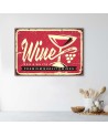 Czerwone wino retro szyld - Obraz w stylu vintage | FEEBY