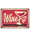 Czerwone wino retro szyld - Obraz w stylu vintage | FEEBY
