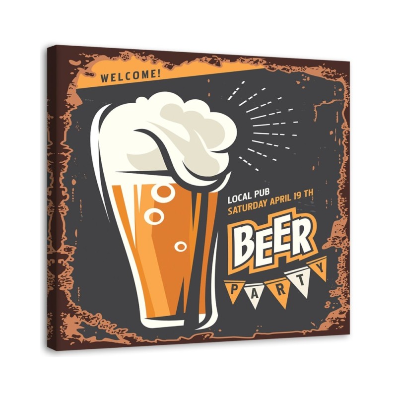 Leinwandbild - Bier-Schild | Feeby