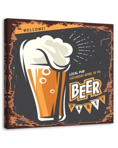 Leinwandbild - Bier-Schild | Feeby