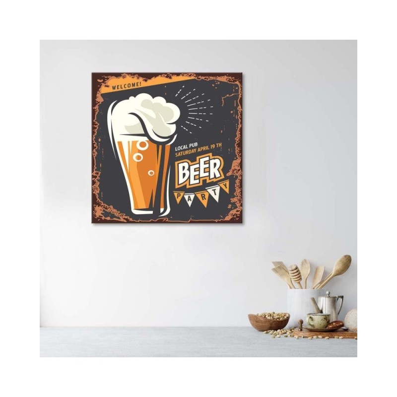 Leinwandbild - Bier-Schild | Feeby