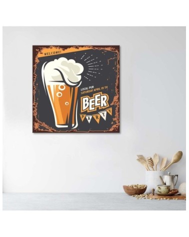 Leinwandbild - Bier-Schild | Feeby