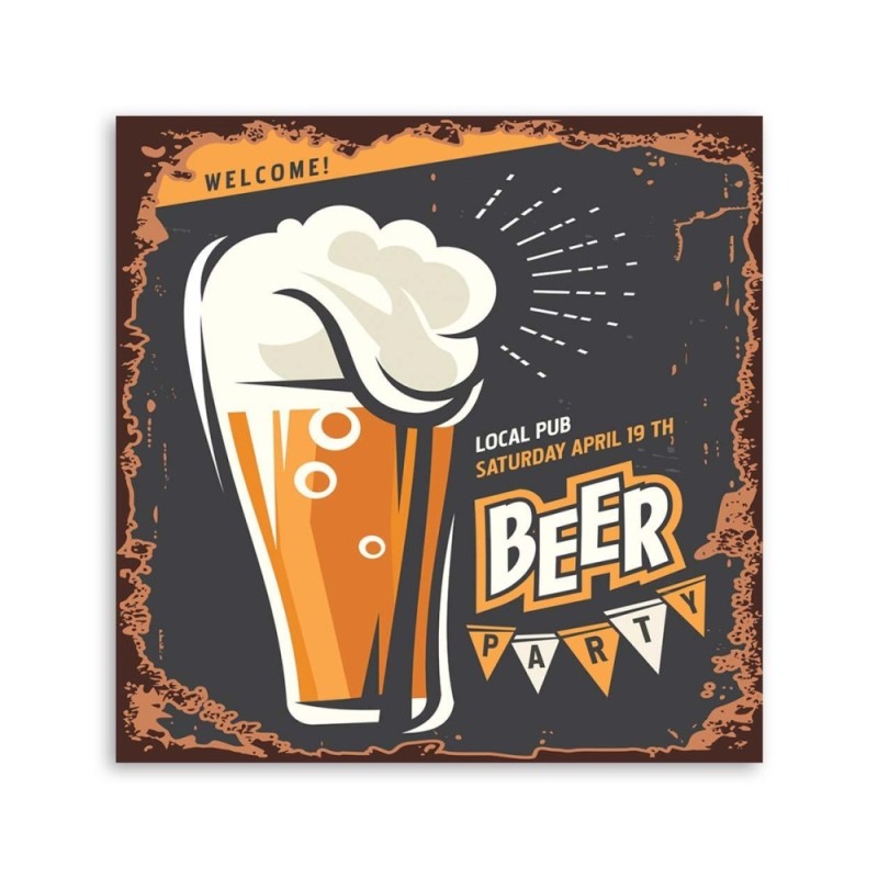 Leinwandbild - Bier-Schild | Feeby