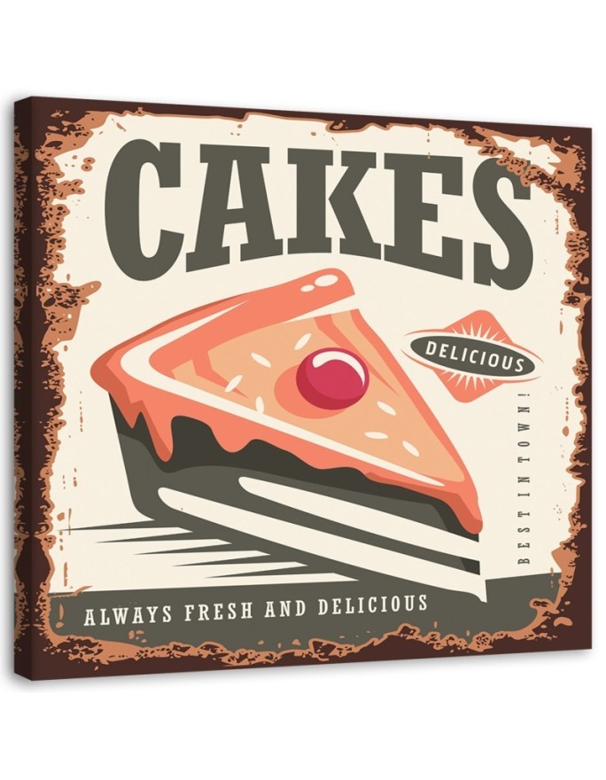 Bild auf Leinwand - Retro-Schild für Konditorei | Feeby