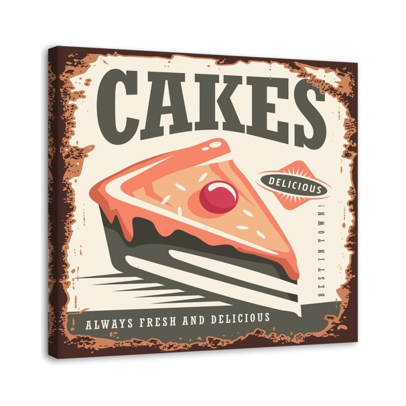 Bild auf Leinwand - Retro-Schild für Konditorei | Feeby