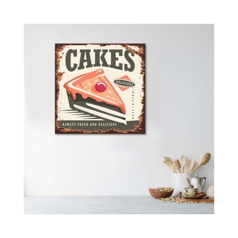 Bild auf Leinwand - Retro-Schild für Konditorei | Feeby