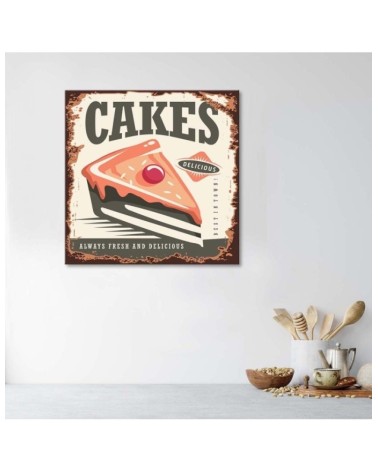 Bild auf Leinwand - Retro-Schild für Konditorei | Feeby